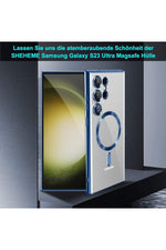 Load image into Gallery viewer, Samsung Galaxy S24 Ultra Uyumlu Kılıf 3D Kamera Lens Korumalı Magsafe Kenarı Renkli Şeffaf Kapak