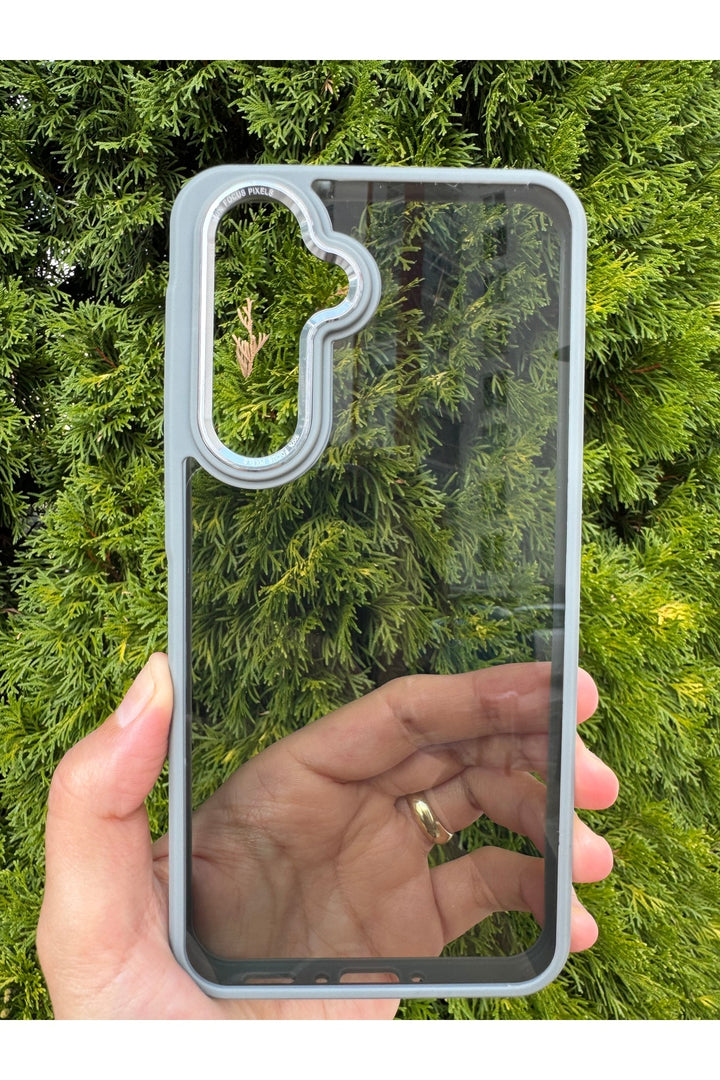 Samsung Galaxy A56/A36 Uyumlu Kılıf Siyah Transparan Şeffaf Kamera Çevresi Metal Koruyucu Silikon