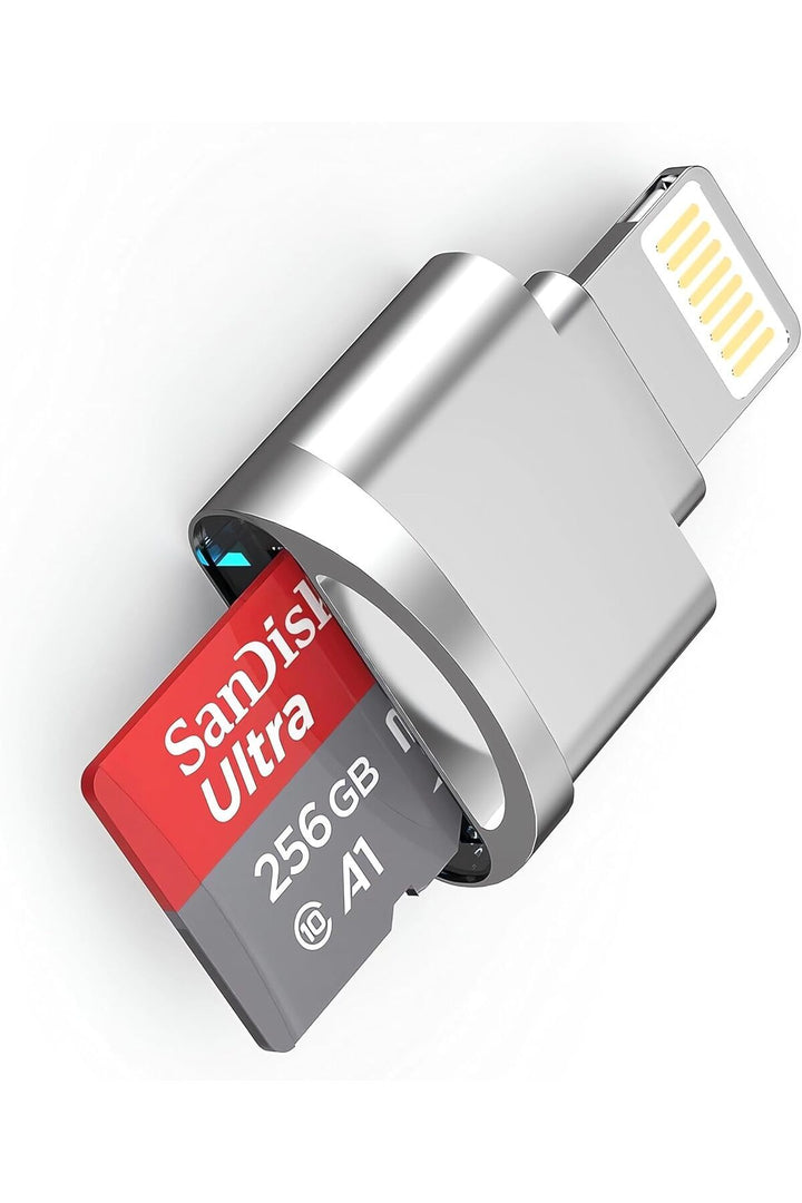 Lightning To Micro SD/TF Card Reader iPad/iPhone 14/13/12/11/X/Pro Max/Plus Uyumlu Metal Çevirici