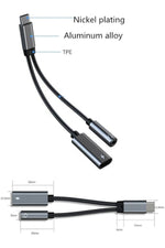 Load image into Gallery viewer, Samsung Xiaomi Uyumlu Type-c Kulaklık Çevirici Şarj Dönüştürücü Örgü Kablo Bluetooth Gerektirmez