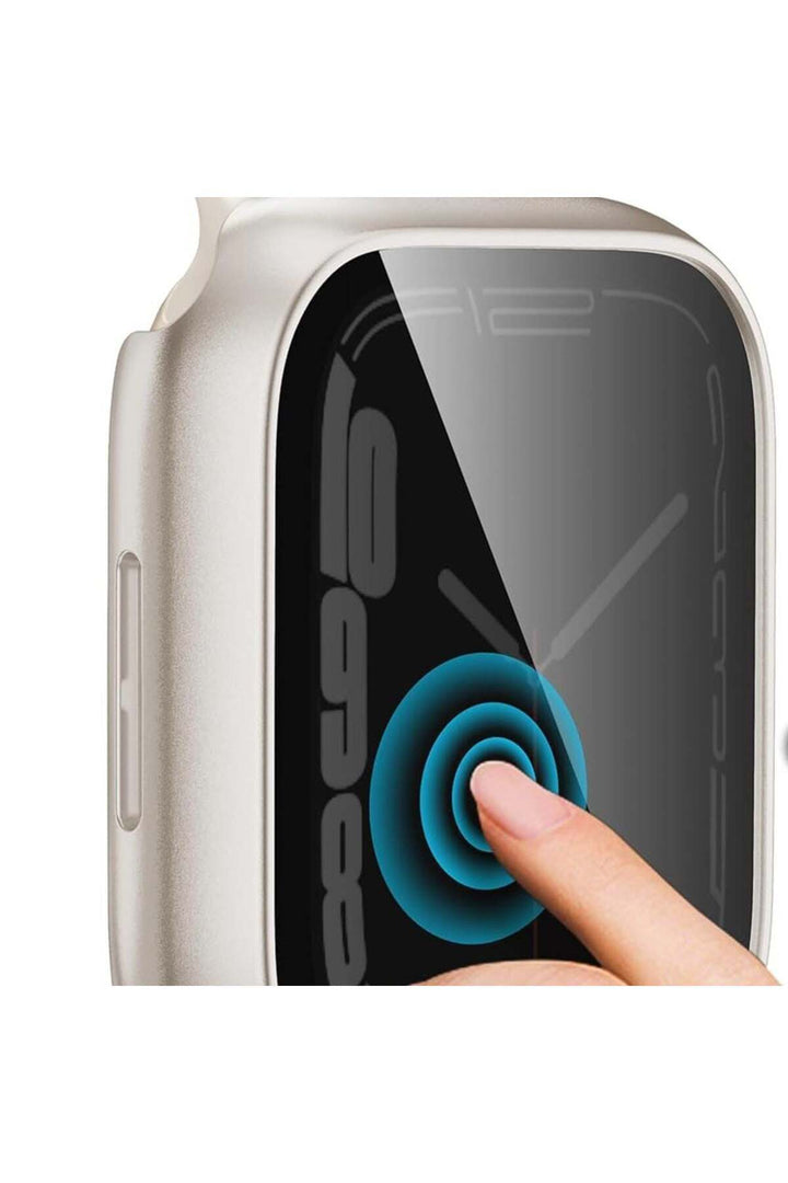 Apple Watch 45mm Uyumlu Kılıf Ekran ve Kasa Koruma Hayalet/Privacy Gizlilik Özellikli Kasa Koruyucu