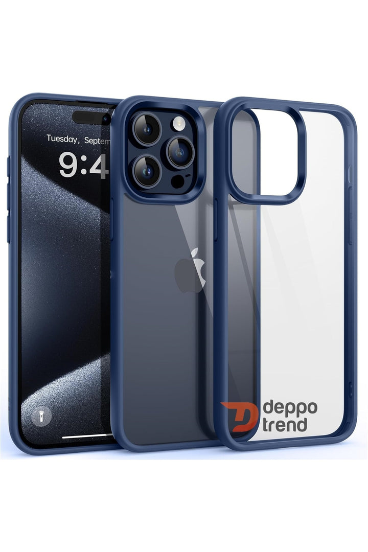 iPhone 15 Pro Max Uyumlu Kılıf Kamera Çevresi Metal Sararmaya Karşı Dayanıklı Koruyucu Silikon Kapak