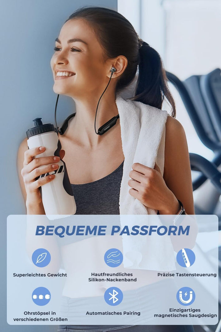 150 Saat Uzun Kullanım Süresi Sporcu Bluetooth Kulaklık Boyun Bantlı Ense Tipi Mıknatıslı Kablosuz