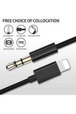 Load image into Gallery viewer, iPhone Uyumlu Aux Kablosu Lightning To 3.5mm Jack Çevirici Dönüştürücü Beyaz Bluetooth Gerektirmez
