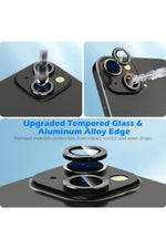 Load image into Gallery viewer, iPhone 15 Uyumlu Kamera Lens Koruyucu Dayanıkl Renkli Metal Temperli Cam Kamera Lens Koruma