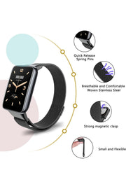 Xiaomi Mi Band 7 Pro Uyumlu Kordon Ayarlanabilir Mıknatıslı Metal Hasır Manyetik Paslanmaz Kordon