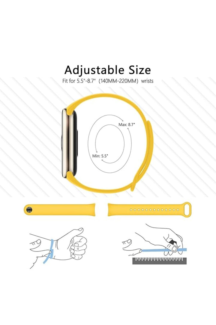 Xiaomi Mi Band 8 Uyumlu Kordon Liquid Silikon Ayarlanabilir Renkli Lekelere Dayanıklı Lansman Kordon