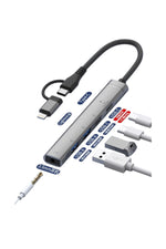 Load image into Gallery viewer, iPhone 12/13/14/15 Plus/16/17 Pro Max Uyumlu Type-C/Lightning To USB/Type-C/3.5mm Jack Çevirici HUB