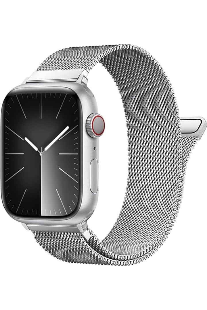 Apple Watch 9 8 7 6 5 4 3 2 Se 42mm/44mm/45mm/49mm Uyumlu Kordon Mıknatıslı Ayarlanabilir Metal