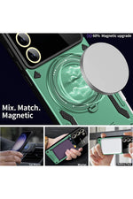 Load image into Gallery viewer, Samsung Galaxy S23 Fe Uyumlu Kılıf Magsafe Standlı Kamera Lens Korumalı Dayanıklı Renkli Tank Kapak