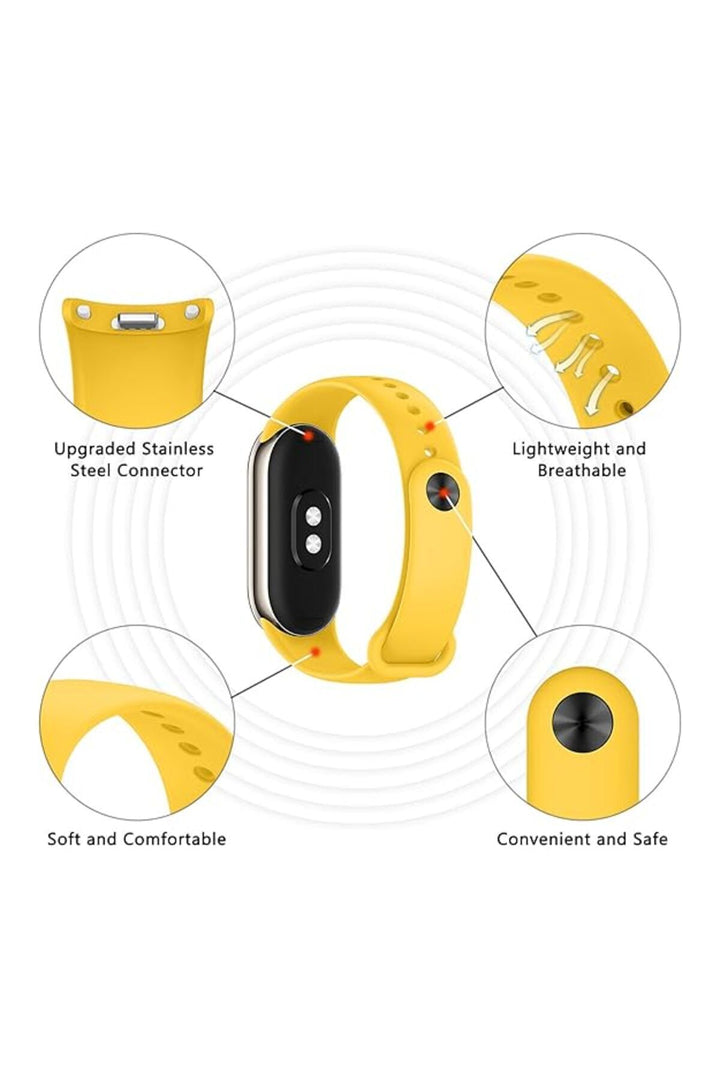 Xiaomi Mi Band 9 Uyumlu Kordon Liquid Silikon Ayarlanabilir Renkli Lekelere Dayanıklı Lansman Kordon
