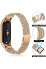 Load image into Gallery viewer, Xiaomi Mi Band 8 Uyumlu Kordon Ayarlanabilir Mıknatıslı Metal Hasır Manyetik Paslanmaz Kordon