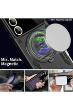 Load image into Gallery viewer, Samsung Galaxy A16 Uyumlu Kılıf Magsafe Standlı Kamera Lens Korumalı Dayanıklı Renkli Tank Kapak