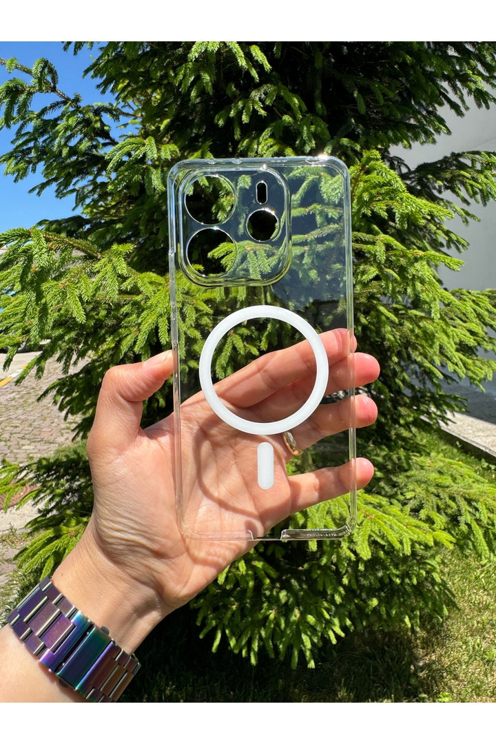 Xiaomi Redmi Note 14 Uyumlu Kılıf Sert Sararmaz Magsafe Kamera Korumalı Koruyucu Dayanıklı Kapak