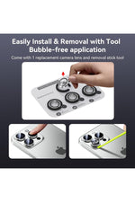 Load image into Gallery viewer, İphone 15 Pro/iphone 15 Pro Max Uyumlu Kamera Lens Koruyucu Dayanıklı Renkli Metal Temperli Cam