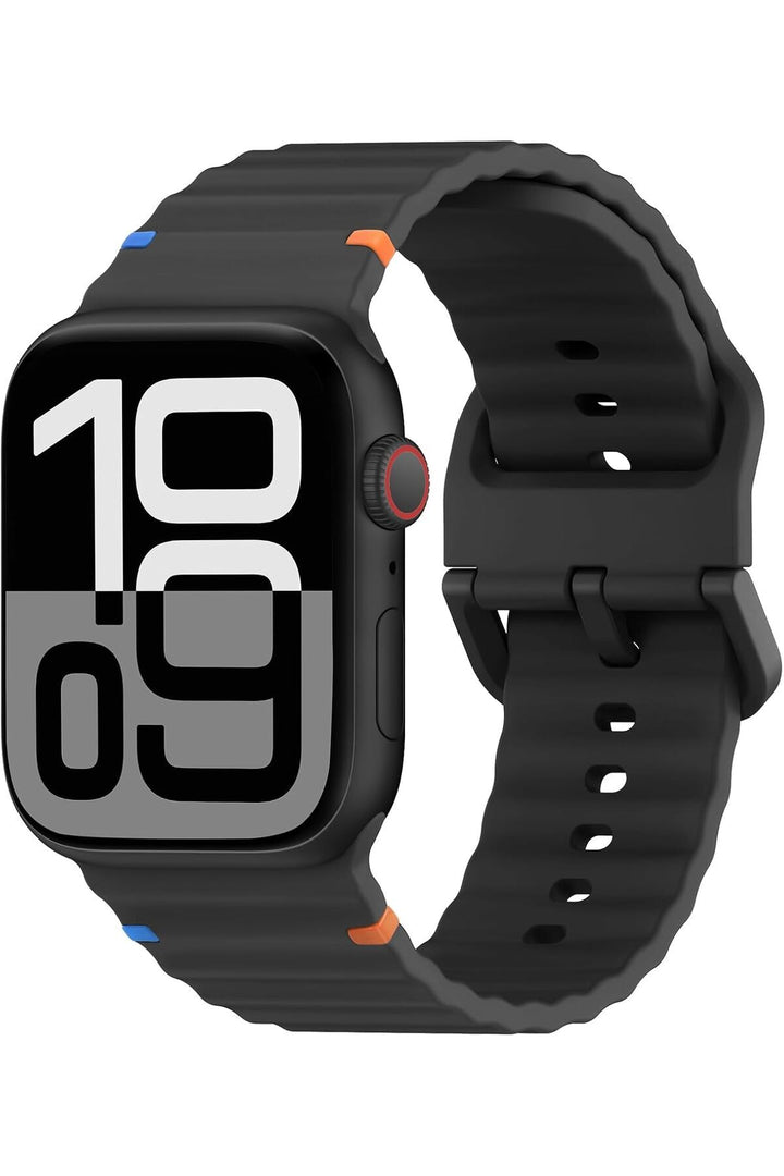 Apple Watch 42/44/45/46/49mm Uyumlu Kordon Esnek Silikon Suya ve Toza Dayanıklı Renkli Ayarlanabilir