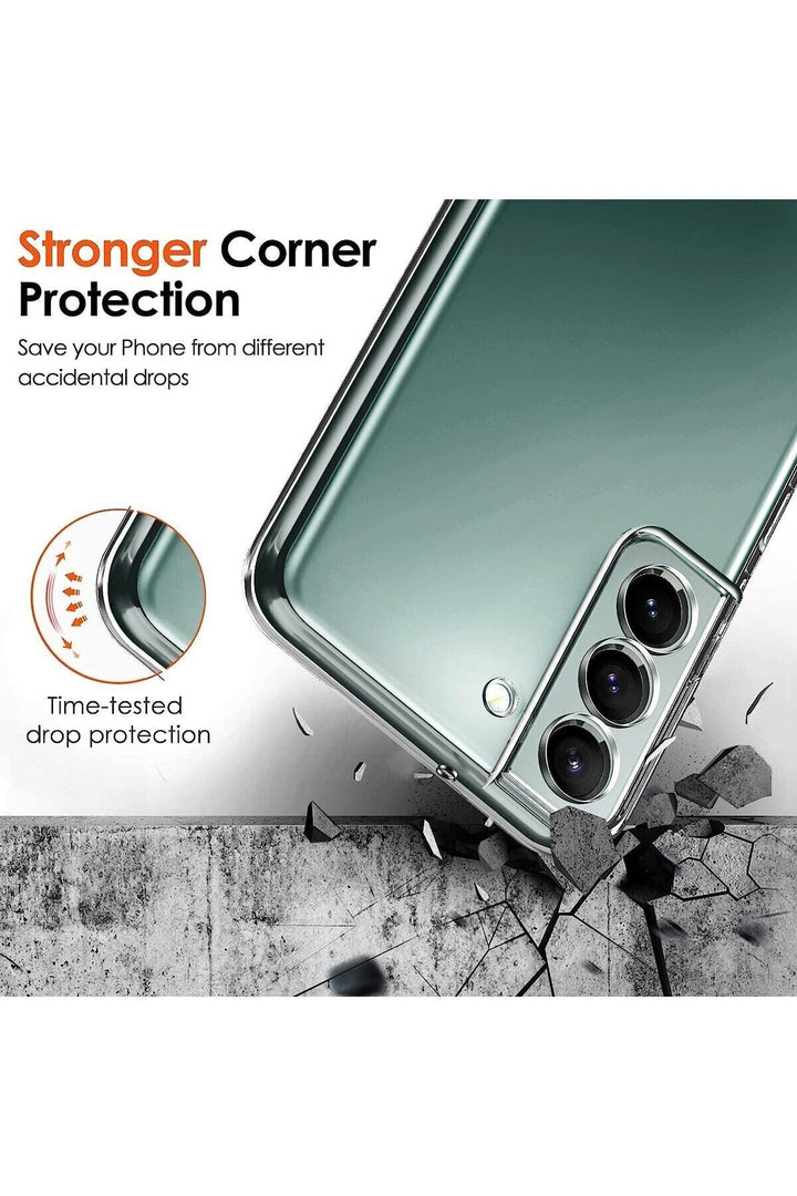 Samsung Galaxy S22 Uyumlu Kılıf 3D Kamera Korumalı Darbe Önleyici Şeffaf Transparan Esnek Silikon