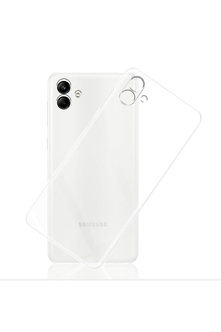 Samsung Galaxy A04E Uyumlu Kılıf 3D Kamera Korumalı Darbe Önleyici Şeffaf Transparan Esnek Silikon