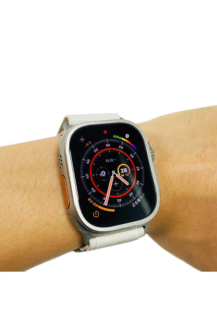 Apple Watch Ultra 49mm Uyumlu Metal Çerçeveli Ultra Ince Pürüzsüz Yüzeyli Ekran Koruyucu
