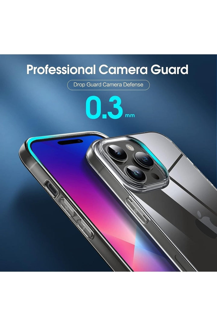 iPhone 14 Pro Uyumlu Kılıf Darbelere Dayanıklı Ultra ince Şeffaf Renksiz Transparan Esnek Silikon