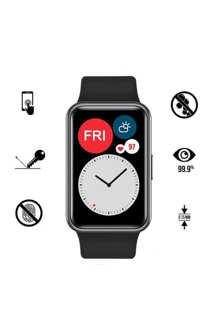 Huawei Watch Fit Uyumlu Pma Pet Ultra Ince Kabarcık Yapmayan Saat Ekran Koruyucu