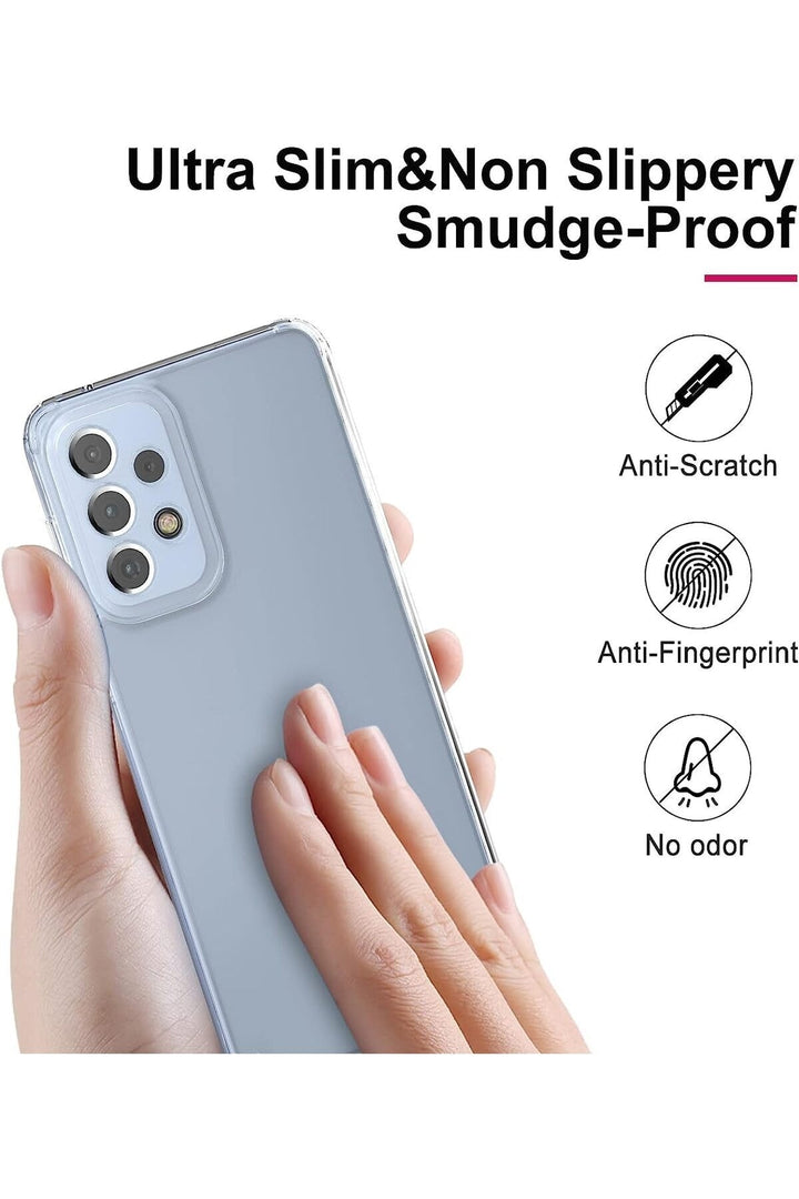 Samsung Galaxy A53 Uyumlu Kılıf 3d Kamera Korumalı Darbe Önleyici Şeffaf Transparan Esnek Silikon