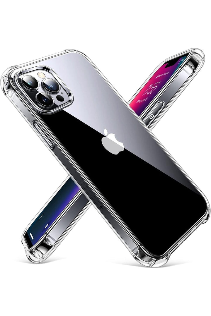 iPhone 13 Pro Max Uyumlu Kılıf Darbelere Dayanıklı Ultra ince Şeffaf Renksiz Esnek Silikon