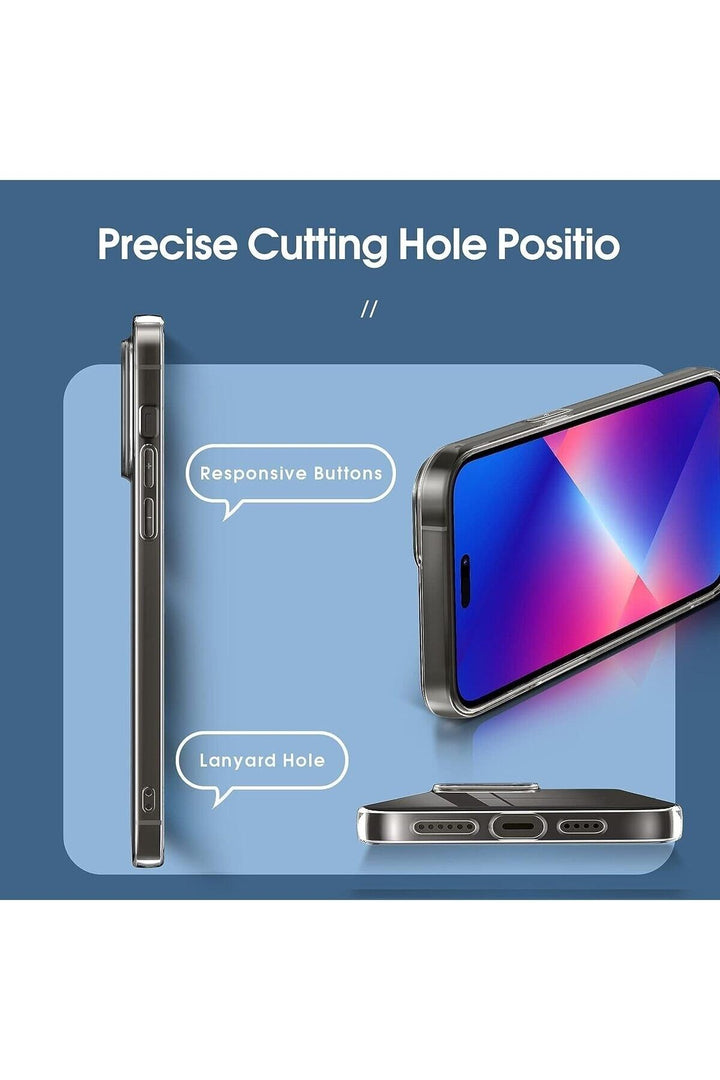 iPhone 14 Pro Max Uyumlu Kılıf Darbelere Dayanıklı Ultra ince Şeffaf Renksiz Esnek Silikon