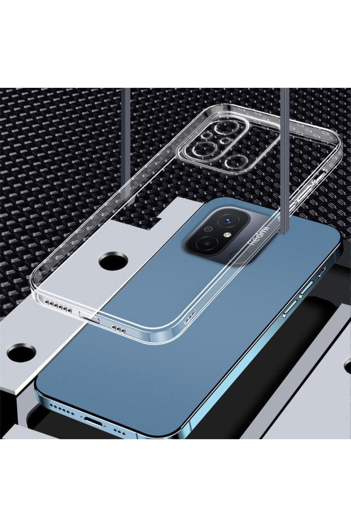 Xiaomi Redmi 12C Uyumlu Kılıf 3D Kamera Korumalı Darbe Önleyici Şeffaf Transparan Esnek Silikon