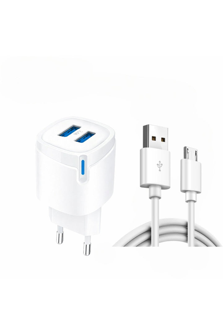 Samsung Galaxy S7/S6/S5/Note4/S4/S3/J7/J5/J2/A7/C/Prime Uyumlu 2.4A Micro USB Hızlı Şarj Aleti Seti