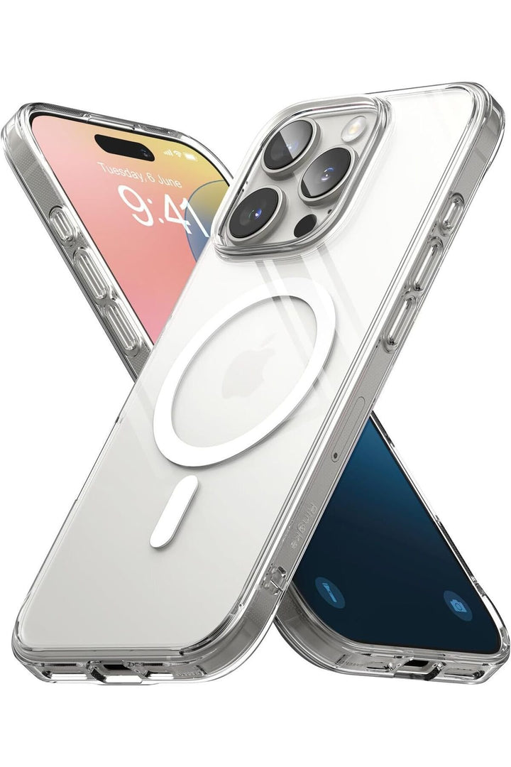 iPhone 16 Pro Uyumlu Kılıf Kamera Çıkıntılı Şeffaf Magsafe Kılıf Kablosuz Şarj Destekli Kapak