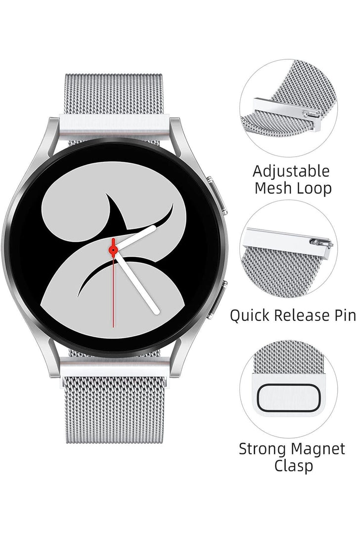 Huawei Watch GT/GT2E/GT2/GT2 Pro/GT3/GT3 Pro/GT4 46mm Uyumlu Kordon Mıknatıslı Parlak İnce Metal