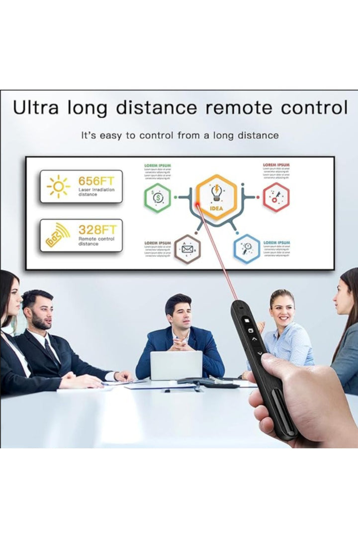 Wireless Presenter/Kablosuz Lazer Sunum Kalemi Ses Kontrolü PowerPoint Uygulamalar için Uygun İşaret
