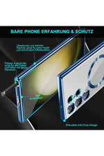 Load image into Gallery viewer, Samsung Galaxy S24 Ultra Uyumlu Kılıf 3D Kamera Lens Korumalı Magsafe Kenarı Renkli Şeffaf Kapak