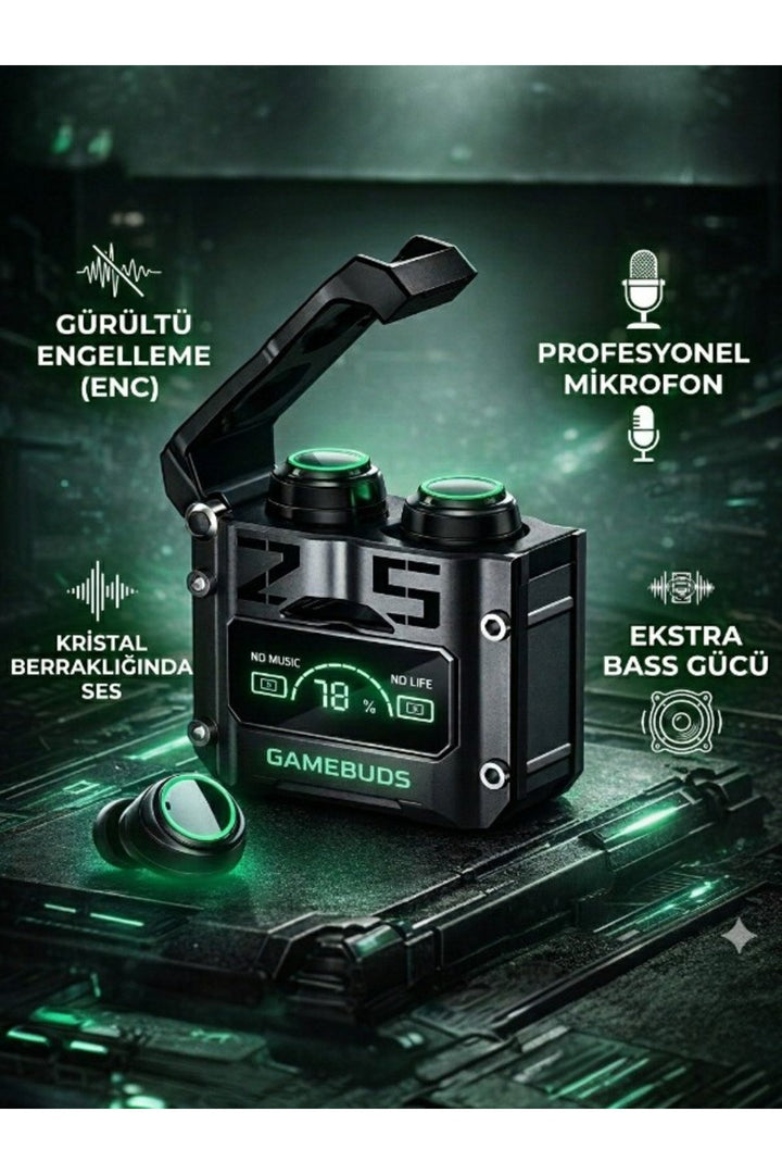Bluetooth Oyun Kulaklığı Mecha Ledli Kablosuz Game Kulaklık Yüksek Bass ENC Oyun Modlu Dijital