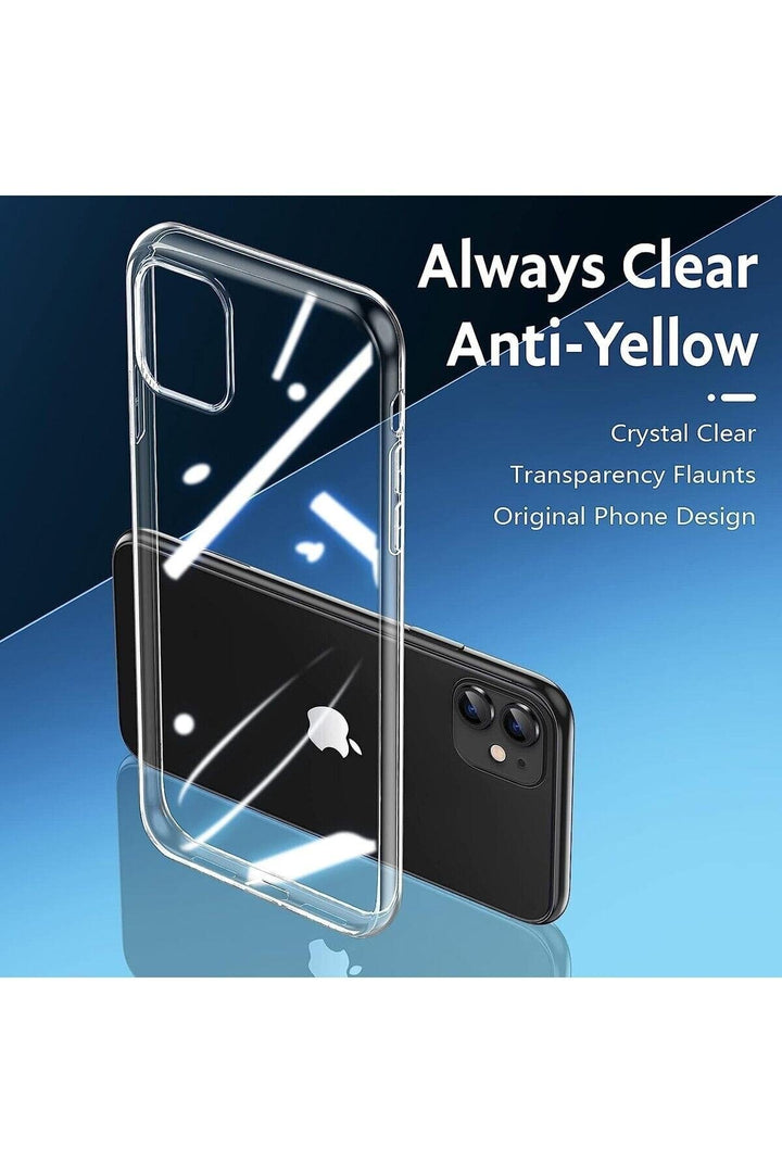 iPhone 11 Uyumlu Kılıf Darbelere Karşı Dayanıklı Ultra ince Şeffaf Renksiz Transparan Esnek Silikon