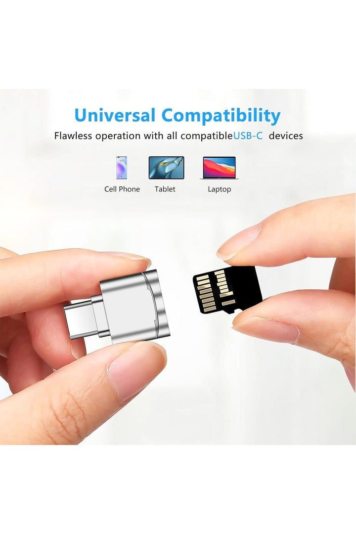 Type-C To Micro SD/TF Card Reader iPhone/Samsung/Xiaomi/Macbook/iPad/Tablet/PC Uyumlu Metal Çevirici