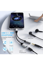 Load image into Gallery viewer, Samsung Xiaomi Uyumlu Type-c Kulaklık Çevirici Şarj Dönüştürücü Örgü Kablo Bluetooth Gerektirmez