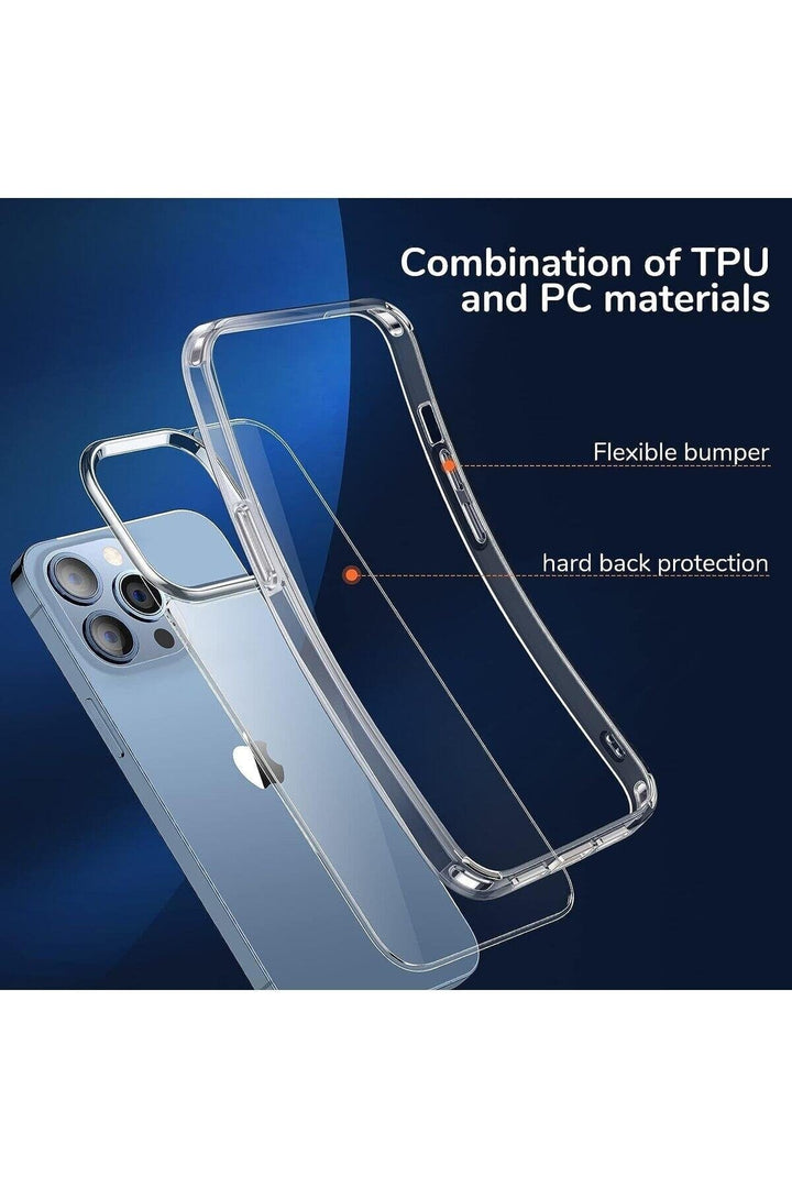 iPhone 13 Pro Max Uyumlu Kılıf Darbelere Dayanıklı Ultra ince Şeffaf Renksiz Esnek Silikon
