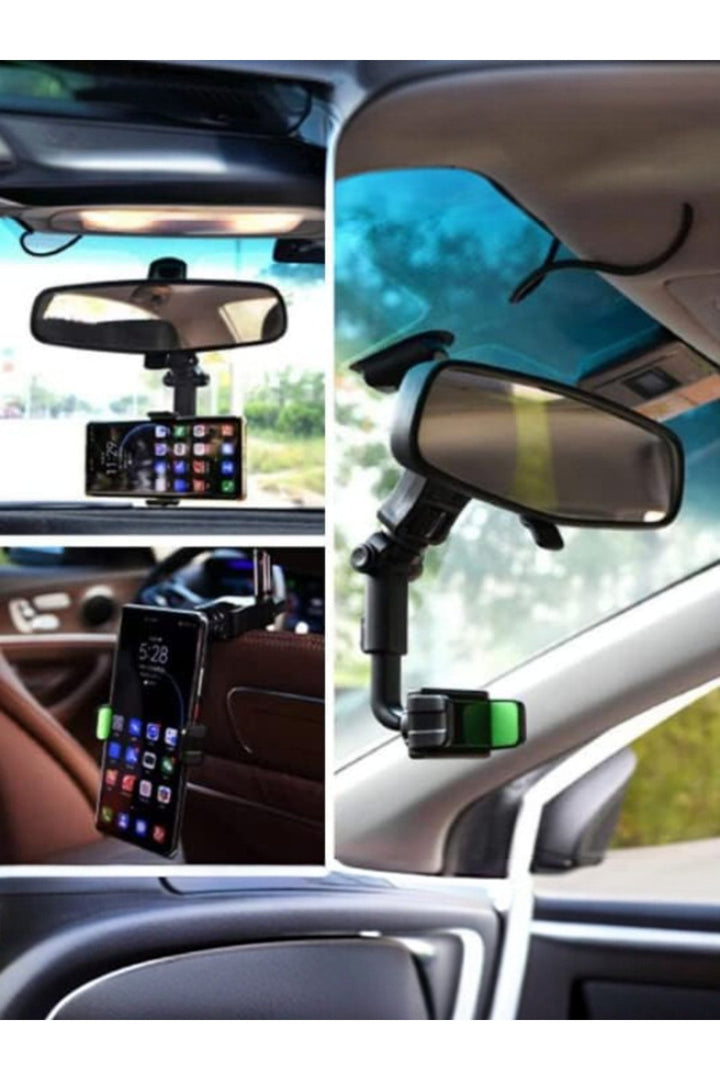 Araç içi Telefon Tutucu Dikiz Aynası 360 Dönebilen Ayarlanabilir Akrobatik Tüm Telefonlara Uygun