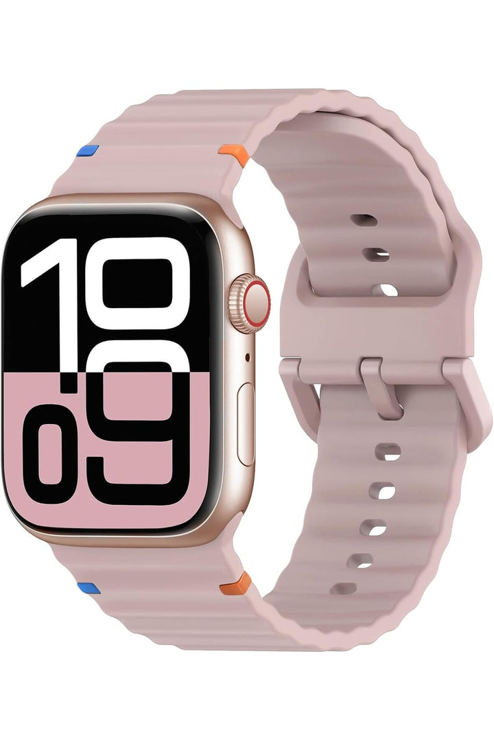 Apple Watch 42/44/45/46/49mm Uyumlu Kordon Esnek Silikon Suya ve Toza Dayanıklı Renkli Ayarlanabilir