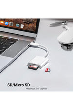 Load image into Gallery viewer, 17/16/15/Pro Max/Plus/Mini/iPad/MacBook Pro/Air Samsung Uyumlu Type-C To SD/Micro SD/TF Kart Okuyucu