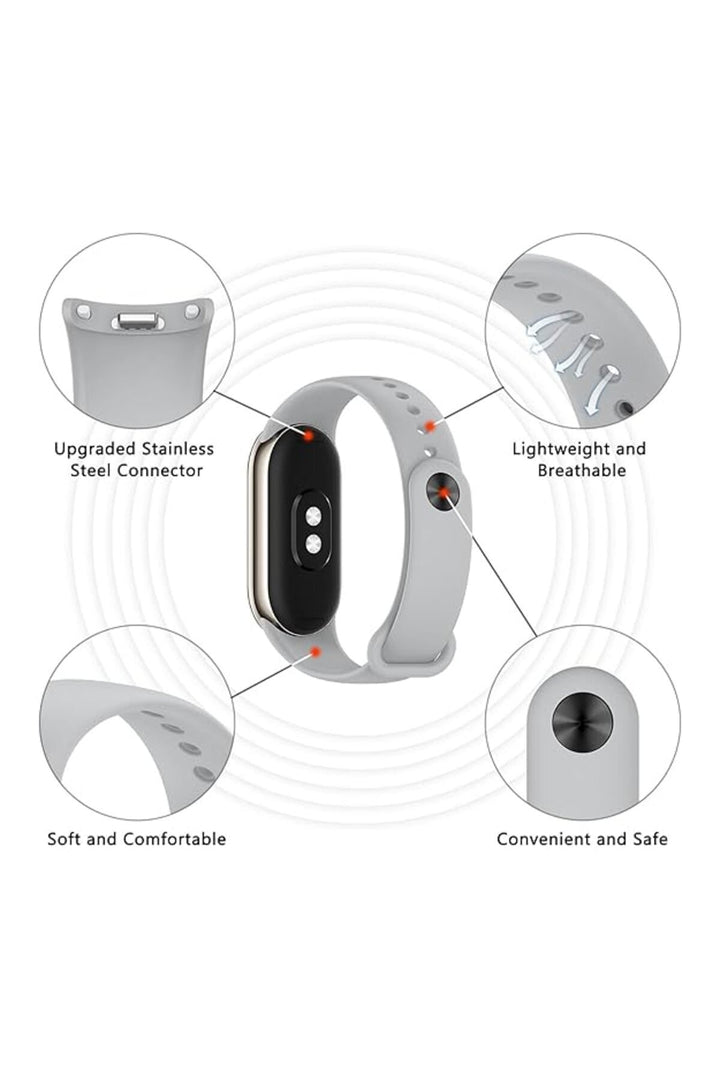 Xiaomi Mi Band 9 Uyumlu Kordon Liquid Silikon Ayarlanabilir Renkli Lekelere Dayanıklı Lansman Kordon