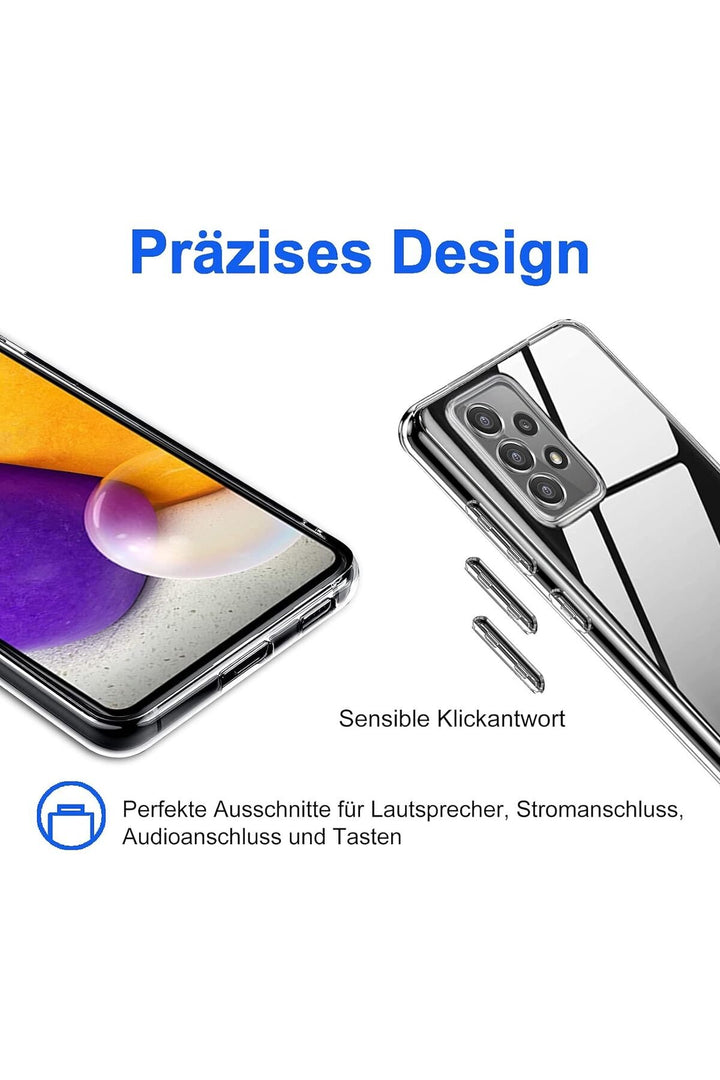 Samsung Galaxy A52 Uyumlu Kılıf 3d Kamera Korumalı Darbe Önleyici Şeffaf Transparan Esnek Silikon