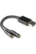 Load image into Gallery viewer, USB To 3.5mm Jack Çevirici USB To Kulaklık ve Mikrofon Çevirici Ses Kartlı Notebook PC Dönüştürücü