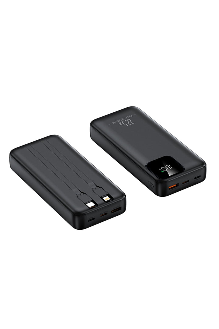 iPhone/Samsung/Mi/Huawei Uyumlu Taşınabilr Hızlı Şarj Aleti 10000 Mah Powerbank LED Gösterge Kablolu