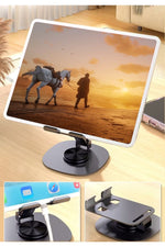 Load image into Gallery viewer, Metal Katlanabilir Telefon Standı Ayarlanabilr Taşınabilr 360 Dönebilen Tablet Standı Telefon Tutucu