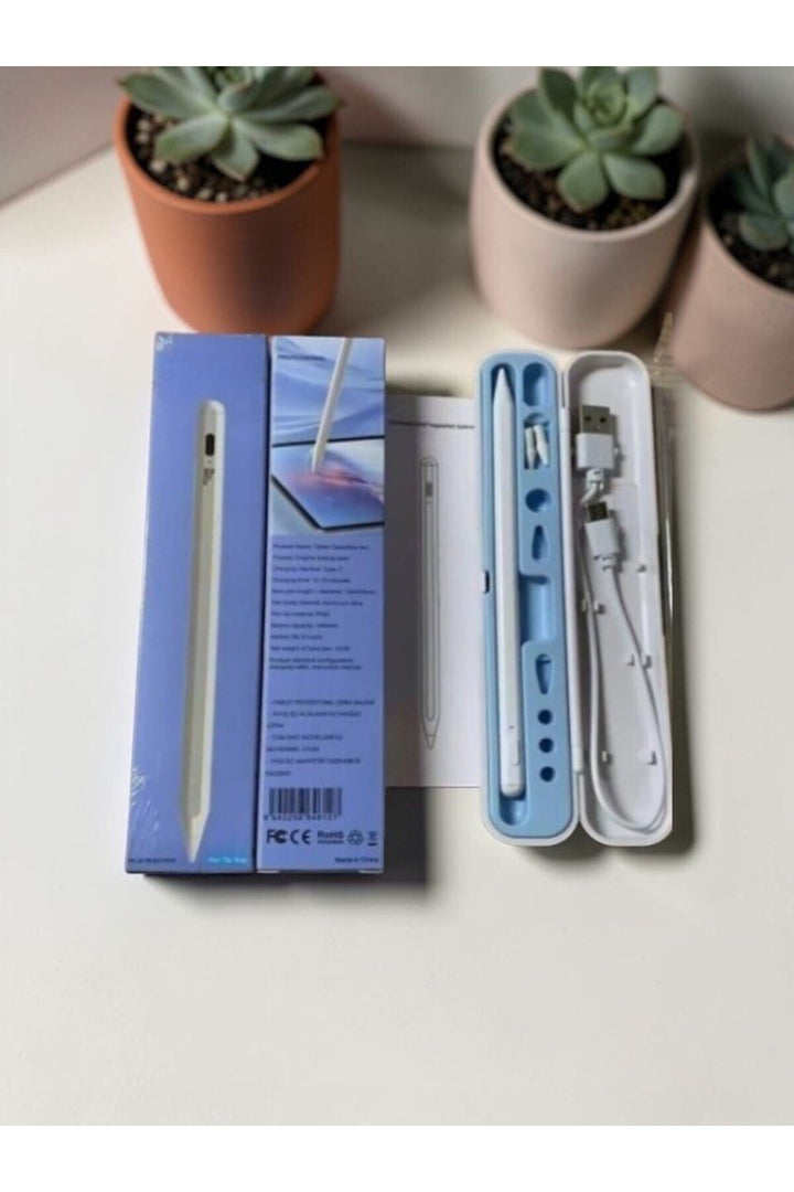 iPhone/iPad/Samsung iOS ve Android Uyumlu Dokunmatik Kalem Taşıma ve Saklama Kutulu Stylus Pencil