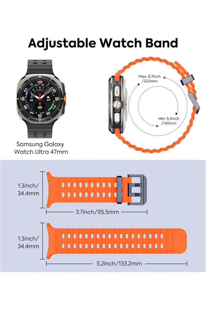Samsung Galaxy Watch Ultra 47mm Uyumlu Kordon Liquid Silikon Spor Renkli Kordon