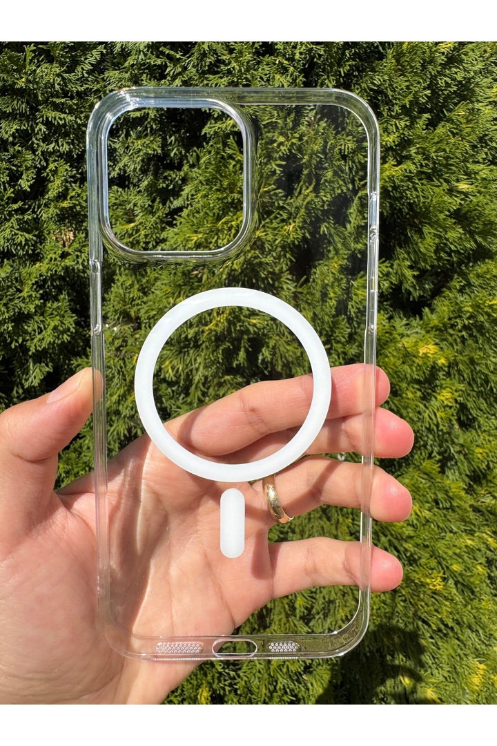 iPhone 14 Pro Max Uyumlu Kılıf Sert Sararmaz Magsafe Kamera Kenarı Koruyucu Dayanıklı Kapak